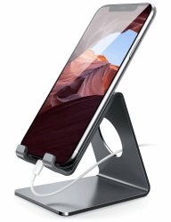 Lamicall Handy Ständer, Handy Halterung - Handyhalterung, Halter für iPhone 16 15 14 Pro Max Plus, SE, 13 12 Pro Max Mini, 11 Pro, Xs Max, X, XR, 8, 7, Samsung S24, Huawei, Schreibtisch, Smartphone Grau
