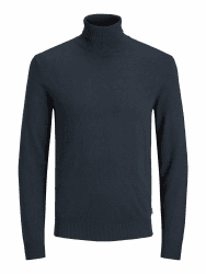JACK & JONES Herren Strickpullover Rollkragenpullover JJ Eemil Knit Roll Neck L Marineblauer Blazer