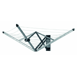 Brabantia - WallFix Wandwäschetrockner - Wäscheständer - UV-beständige Wäscheleine - 24 Meter Wäscheleine - Auch für große Stücke - Platzsparend - Metallic Grey - 184 x 182 cm 24 Litre