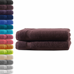 2X Duschtuch | Kaffeebraun | 100% Baumwolle Frottier | Oeko-TEX® Standard 100 | Premium Qualität 500 g/m² 2x Duschtuch | 70 x 140 cm Kaffeebraun