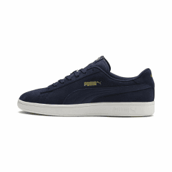 PUMA Unisex Smash V2 Sneaker Puma Smash v2 Peacoat Puma Team Gold Whisper White 43 EU