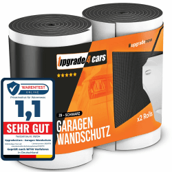 Upgrade4cars Garagen Wandschutz Anthrazit Selbstklebend für Autotüren | Kantenschutz Garage | Garagenwand Anfahrschutz Einparkhilfe Prallschutz Wandpolsterung 2 x (200x20x0,5 cm) Schwarz