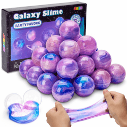 JOYIN 24 Pack Slime Kit(Rosa), Galaxy Slime Ball Slime Set Partygeschenke –Fluffy, Nicht klebrig, schmutzfrei, streßabbauend, Schleim Kits für Mädchen und Jungen – Kindergeburtstag Mitgebsel Set Rosa Galaxy Slime Ball