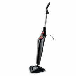 Vileda Steam Plus Dampfreiniger, hygienische Bodenreinigung, entfernt bis zu 99,9% der Bakterien und Viren*, für alle Böden, ideal für Teppiche, Breit, Schwarz