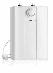 AEG druckloser Kleinspeicher Huz 5 Basis, Untertischboiler 5 Liter Niederdruck , steckerfertig, 2 kW, 222162 Untertisch Basis 5 Liter