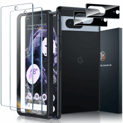 LK Panzer Schutz Glas für Google Pixel 8 Schutzfolie, 2 Schutzglas und 2 Kameraschutz, Bruchsicher Kratzfest 9H Härte Folie, Rahmen-Installationshilfe, HD Displayschutz für Pixel 8 Panzerfolie Pixel 8 hell