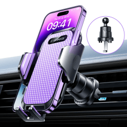 VANMASS Handyhalterung Auto 2022 Upgrade Patent Handyhalter Auto Lüftungshaken Bombenfest Handy Halterung Auto Silikonschutz 100% Stabil Kfz Smartphone Halterung Auto für iPhone Samsung Huawei,Lila