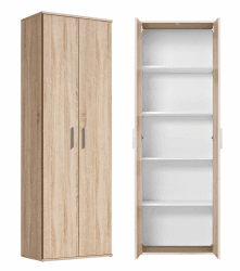 mokebo® Mehrzweckschrank 60cm Breite 'Der Lange', Aktenschrank, Büroschrank oder Schuhschrank in 60x180x34 cm (B/H/T), auch als Vorratsschrank oder Schrank aus Holz in Sonoma Eiche, Braun Sonoma Eiche -69 Mehrzweckschrank | Mit Fächern