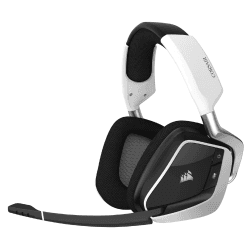 Corsair VOID ELITE Wireless-Gaming-Headset (virtueller 7.1-Surround-Sound, 2,4-GHz-WLAN mit geringer Latenz, 12 Meter Reichweite, anpassbare RGB-Beleuchtung mit PC, PS4-Kompatibilität) — Weiß VOID ELITE Wireless Headset Weiß