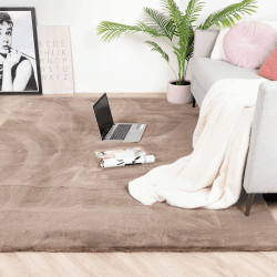 FRAAI Hochflor Teppich - Comfy Supreme Taupe 160x230cm - Shaggy, Einfarbig - Modern, Skandinavisch - Wohnzimmer, Esszimmer, Schlafzimmer - Fellteppich - Carpet 160 x 230 cm Taupe