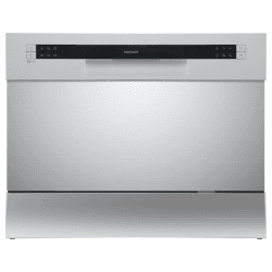 homeX Tischgeschirrspüler | Mini Geschirrspüler mit 6 Programmen | Spülmaschine klein für 6 Maßgedecke | Ideal für kleine Wohnungen | Aquastop | Startvorwahl | Tischspülmaschine GST6AE-S silber