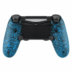 eXtremeRate DAWN2.0 FlashShot Trigger Stop Remap Kit für ps4 CUH-ZCT2 Controller,DIY-Ersatz Hülle Gehäuse&Upgrade-Board&2 Rücktasten&2 Trigger Lock für ps4 Controller JDM040/050/055-Texturiert-Blau Texturiert Blau