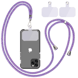 Handykette Universal, Handy Lanyard, Universelles Handy um den Hals hängend mit Pad Handy Lanyard, verstellbar und abnehmbar. (1Lila Regenbogen)