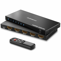 HDMI Switch 4K 60Hz, AVIDGRAM HDMI 2.0 Umschalter 4 in 1 Out, 4 Port HDMI Selector Box with IR Remote Control Support HDCP 2.2 HDR10 3D 18Gbps Compatible with Xbox PS4 HDTV Monitor hdmi 2.0 switch 4x1