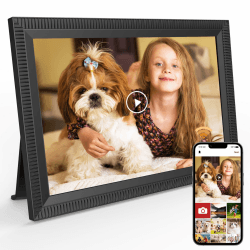 Nigecue 10,1 Zoll WLAN Digitaler Bilderrahmen, 1280x800 IPS-HD-Touchscreen, 32GB Speicher Elektronischer Bilderrahmen, Automatische Rotation, Teilen Sie Fotos und Videos sofort über die Frameo App
