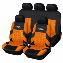 AUTOYOUTH Autositzbezüge Universal Fit Komplettset Autositzschoner Reifenschienen Autositzzubehör, Orange Orange FULL SET
