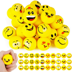 Ainiv Stress Bälle, 30 Stück Stressball, Antistressball für Kinder, Erwachsene, Lächeln Gesicht Bälle, 1,6 Zoll Mini Schaum Stressabbau Bälle Stressabbau Spielzeug für Kindergeburtstag Mitgebsel /Gelb 30 Stück 1,6 Zoll/4cm