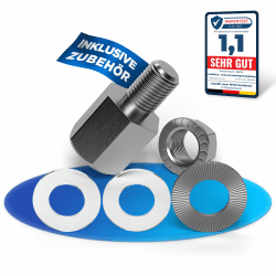 LAINFELD Fahrrad Achsenadapter für Steckachse oder Schnellspanner | Fahrradanhänger Adapter Steckachse Schnellspanner Anhänger Anhängerkupplung 3/8 inch x 26 mm