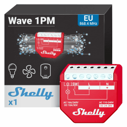 Shelly Qubino Wave 1PM | Z-wave Smart-Schalter-Relais, 1 Kanal 16 A mit Strommessung | Hausautomation | Z-Wave Gateway | Geringer Stromverbrauch |Repeater Erweitertes Netz | Hohe Kompatibilität