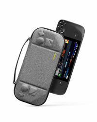 tomtoc Slim Hülle Case für Steam Deck/Steam Deck OLED, Rundumschutz Tasche Reise Tragetasche Hartschale Kompakt Schutzhülle für Steamdeck Konsole, Grau