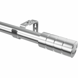 Gardinenstange 300 cm lang Vorhangstange Ausziehbar Gardinenstange Edelstahl Vorhangstangen mit Verstellbaren Halterungen für Schlafzimmer, Wohnzimmer, Silber(220-310cm Ø25mm) Silber 220-310CM (1 Stück)