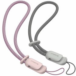 SURPHY 2 Stück Handykette Kurz Universal, Verstellbares Handy Handschlaufe Handyanhänger Handyband Schlüsselband für Airpods Handyhülle USB-Stick Kamera Schlüsselanhänger, Rosa & Grau