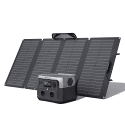 EF ECOFLOW Tragbare Powerstation RIVER 2 MAX mit 160W faltbare solar panel, 512 Wh Solargenerator mit LiFeP04, Schnellladung in 1 Stunde, bis zu 1000 W Leistung, Balkonkraft für Camping River 2Max + 160 W