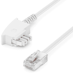 deleyCON 20m Routerkabel TAE-F auf RJ45 (8P2C) Anschlusskabel Kompatibel mit DSL ADSL VDSL Fritzbox Internet Router an Telefondose TAE - Weiß 20 M Weiß