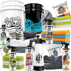 Nuke Guys professionelles Autowäsche Bundle für die optimale Handwäsche - Wascheimer mit Sieb - Waschen - Trocknen - Snow Foam - Felgenreiniger - Quickdetailer - Innenreiniger - passendes Zubehör Premium Waschset 2