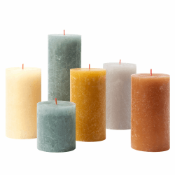 Bolsius Rustik Stumpenkerzen - Geschenk Set 6 Stück - Nordic Ambiance - Dekorative Haushaltkerzen - Länge Brenndauer - Unparfümierte - Natürliches Pflanzenwachts - Ohne Palmöl - Mehrere Größen Nordic Ambiances