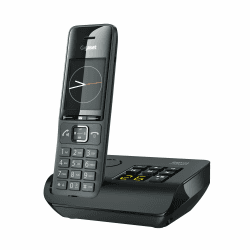 Gigaset Comfort 520A - Schnurloses DECT-Telefon mit Anrufbeantworter - Elegantes Design - Freisprechfunktion - Komfort Anrufschutz - Adressbuch mit 200 Kontakten,titan-schwarz [Deutsche Version] 1 Telefon mit AB