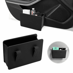 Auto Mülleimer Klein, Universal Wasserdichter PU Leder Auto Gadget Mehrzweck Hängender Aufbewahrungsbox Automülleimer, Tragbarer Faltbarer Mülleimer für Auto Zubehör innenraum, Auto Organizer