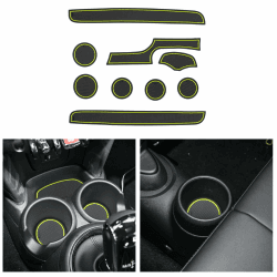 CDEFG Kompatibel mit Mini Cooper F56 2015-2022 2023, Gummimatten Cooper Mittelkonsole Antirutschmatten rutschfest Becherhalter Gummi Matte Armlehne Cooper F56 Zubehör (Grün)