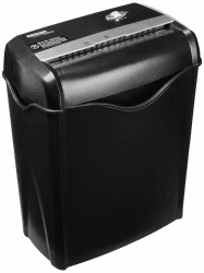 Amazon Basics Aktenvernichter, 5-6 Blätter Querschnitt, für Papier und Plastikkarten, Schwarz Schwarz 5-6 Blätter Kreuzschnitt