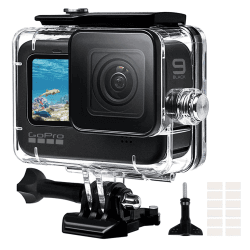 REDTRON wasserdichte Gehäuse für GoPro Hero 9/10/11/12/13, 60M Wasserresistente Tauchen Schutzhülle Gehäuse mit Schnellmontage Klammer & Anti-Fog-Einsätze für Gopro Hero 9/10/11/12/13 Action Camera Case for Gopro 9/10/11/12/13
