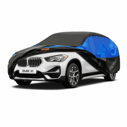 GUNHYI Autoabdeckung Wasserdicht und atmungsaktiv, Vollgarage Autoplane für Tiguan, T-Roc, BMW X1, Formentor, Duster, Qashqai, Renegade, 3008 etc. Schutz vor Regen, Sonne und Staub. (Bis zu 460 cm) YM 2-Für SUV Bis zu 460 cm
