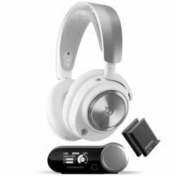 SteelSeries Arctis Nova Pro Wireless - Multi-System Gaming Headset - Magnetische Neodym-Treiber - Active Noise Cancellation -Infinity Power System -ClearCast Gen 2-Mic – PC, PS5, Switch, Mobile -Weiss Nova Weiß