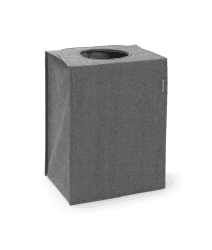 Brabantia - Wäschesack - Quick-Drop-Öffnung - Robuste Textilsack - Platzsparend - Der Deckel lässt sich zu Griffen ausklappen - Einfache Entleerung - Pepper Black - 55 L- 29.5 x 54.0 x 50.5 cm 55L Rechteckig Pepper Black