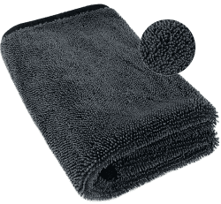Airlab Mikrofaser Trockentuch XXL, Mikrofasertuch Auto Tuch 90x60 cm zum Trocknen, Saugstarkes Poliertuch Reinigungstuch für Autopflege, Fusselfrei & Kratzfrei, Schwarz 90x60 Cm, Schwarz