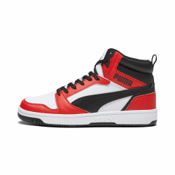 PUMA Unisex Rebound V6 Sneaker 38 EU Puma White Puma Black For All Time Red