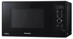 Panasonic NN-GD35HBGTG Mikrowelle mit Grill (1000 W, Inverter, Dampfgaren, energieeffizientes Kombikochen, Pizza-Pfanne, 23 Liter) schwarz mit Grillfunktion Schwarz mit Dampfgarzubehör