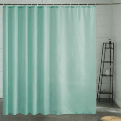 Minzgrün Duschvorhang Antischimmel, Badvorhang Wasserdicht für Dusche Badewanne in Bad, Duschvorhänge Überlänge aus Stoff Waschbar, Extra Breit 244x200 mit 16 Ringe. H200 x B244 cm (1er Pack) Minzgrün
