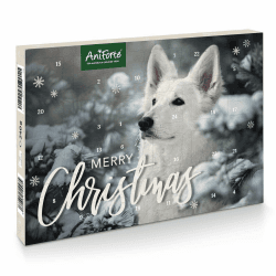 AniForte Adventskalender für Hunde 2024 - Natürliche Hundesnacks getreidefrei, Leckerli ohne Farb- & Konservierungsstoffe, Weihnachtskalender mit Zellstoff-Einlage
