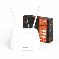 Tenda 4G07 4G LTE WLAN Router für SIM-Karten (CAT4, AC1200 Dualband 2,4GHz: 300Mbit/s + 5GHz: 867Mbit/s, 150 Mbit/s im Download) Plug & Play, LAN/WAN-Port, 2 Abnehmbare Antennen, MU-MIMO, Weiß 4G|Wi-Fi AC1200 CAT4