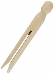 Rayher 6400500 Rundkopf-Wäscheklammern Holz, 11 cm lang, Beutel 50 Stück, Sturmklammern, Rundkopfklammern zum Stecken, Holz-Wäscheklammern