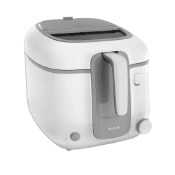 Tefal Fritteuse Super Uno Access FR3100 | Kapazität 2,2 L | Spülmaschinengeeignete Teile | Geruchsfilter | Herausnehmbarer Behälter | Weiß/Grau Super Uno ohne Timer