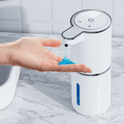 Seifenspender Automatisch,380ml Elektrischer Wandmontage Berührungsloser Automatische Seifenspender,USB wiederaufladbar mit Infrarot Bewegungssensor für Bad,Küche, Büro Weiß Flüssigetyp