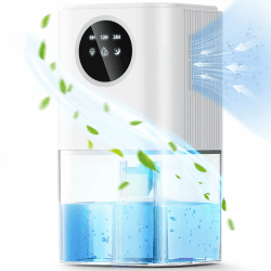 1800ML Entfeuchter Elektrisch, Raumentfeuchter Leise Dehumidifier Mit Funktion Abtauen & Schlafmodus, Timer, Entfeuchter für Badezimmer Weiß