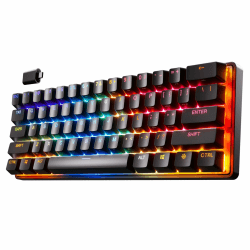 SteelSeries Apex Pro Mini Wireless HyperMagnetic Gaming-Tastatur – Die weltweit schnellste Tastatur – 60%-Formfaktor – RGB – PBT-Keycaps – Bluetooth – 2,4 GHz – USB-C – Amerikanisch Tastatur QWERTY Wireless Amerikanisch Tastatur (QWERTY)