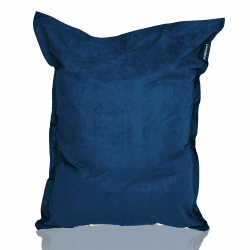 Lumaland Riesen-Sitzsack XXL 140x180cm | Indoor Bean Bag aus weichem & waschbarem Microvelours | 2-in-1- für bequemes Sitzen & Liegen | Mit über 3 Mio. anpassungsfähigen EPS-Perlen [Navyblau] Microvelours XXL Blau (Navyblau)